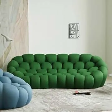 Canapé Bubble angle XXL vert design organique grand salon